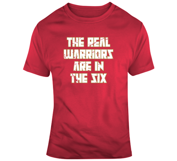 Real Warriors Are In The Six Toronto Basketball Fan Distressed V2 T Shirt