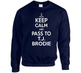 T.J. Brodie Keep Calm Pass To Toronto Hockey Fan T Shirt