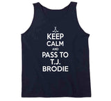 T.J. Brodie Keep Calm Pass To Toronto Hockey Fan T Shirt